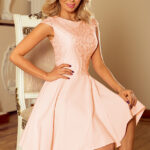 157-7 Sukienka MARTA z koronką - BRZOSKWINIA-1