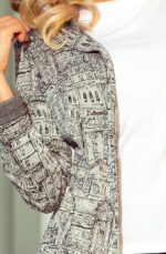 218-1 Ciepła narzutka z kapturem i kieszonkami - wzór MIASTO-5