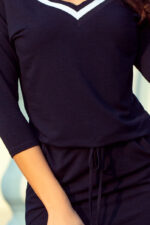 224-1 Sportowa sukienka ze ściągaczem - GRANATOWA-6