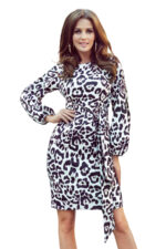 275-3 JENNY Wygodna sukienka z wiązaniem w pasie - PANTERKA-9