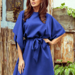 287-16 SOFIA Sukienka motyl z wiązaniem w pasie - CHABROWA-1