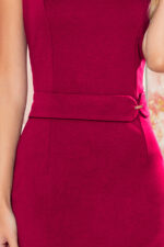 301-4 TAMARA Elegancka sukienka midi z PASKIEM - BORDOWA-5