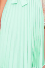 311-9 LILA Plisowana sukienka z krótkim rękawkiem - MIĘTA-5