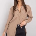 Koszula Damska Model EM-KS-005.34 Dark Beige - Ex Moda -1
