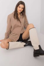 Koszula Damska Model EM-KS-005.34 Dark Beige - Ex Moda -3