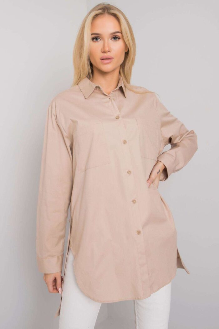 Koszula Damska Model EM-KS-001.46 Beige - Ex Moda -1