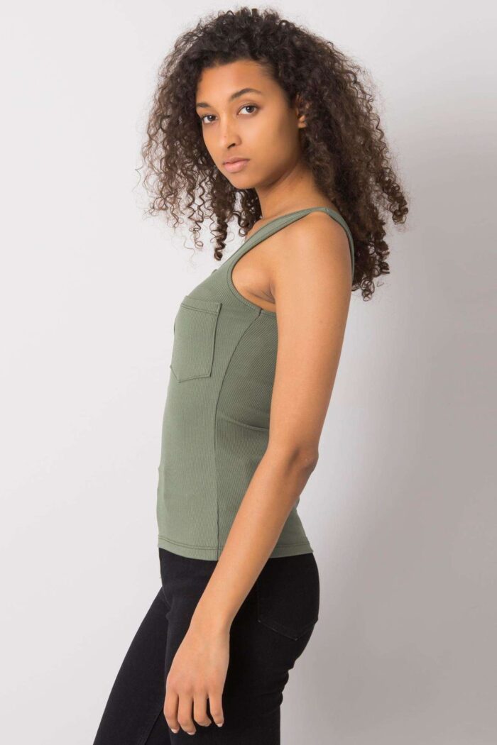 Koszulka Top MOdel DHJ-TP-13287.36P Khaki - Italy Moda -2