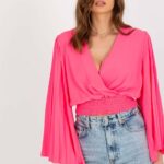 Bluzka Model DHJ-BZ-16503.30X Fluo Pink - Italy Moda -1