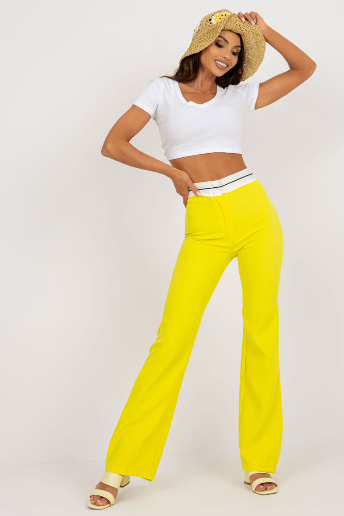 Spodnie Damskie Model DHJ-SP-6971.44P Yellow - Italy Moda -1