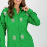 Koszula Damska Model TO-KS-7004.95 Green - Factory Price -1