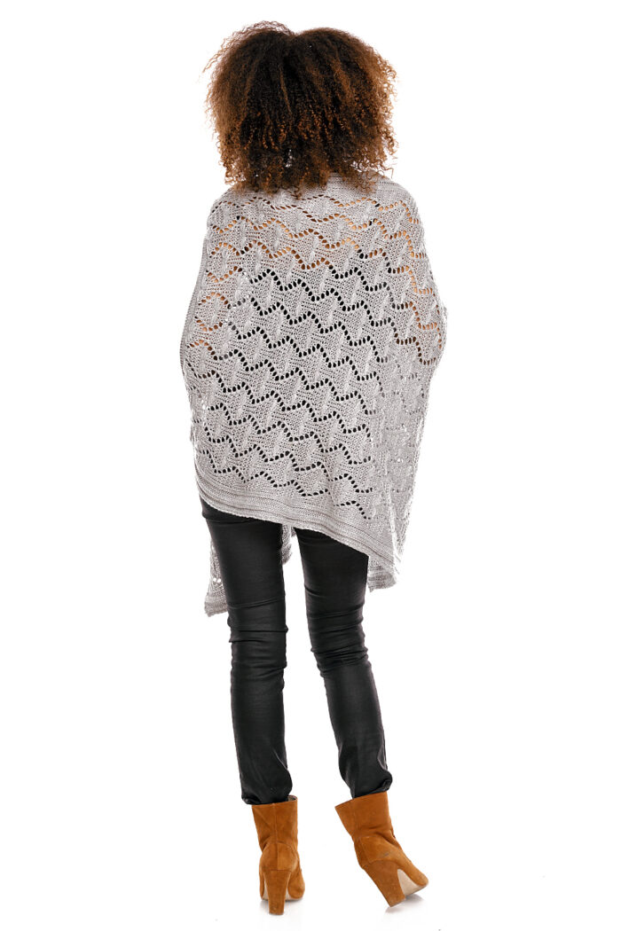 Sweter Poncho model 30012C Light Gray - PeeKaBoo -4