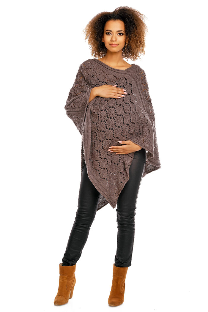 Sweter Poncho model 30012C Mocca - PeeKaBoo -1