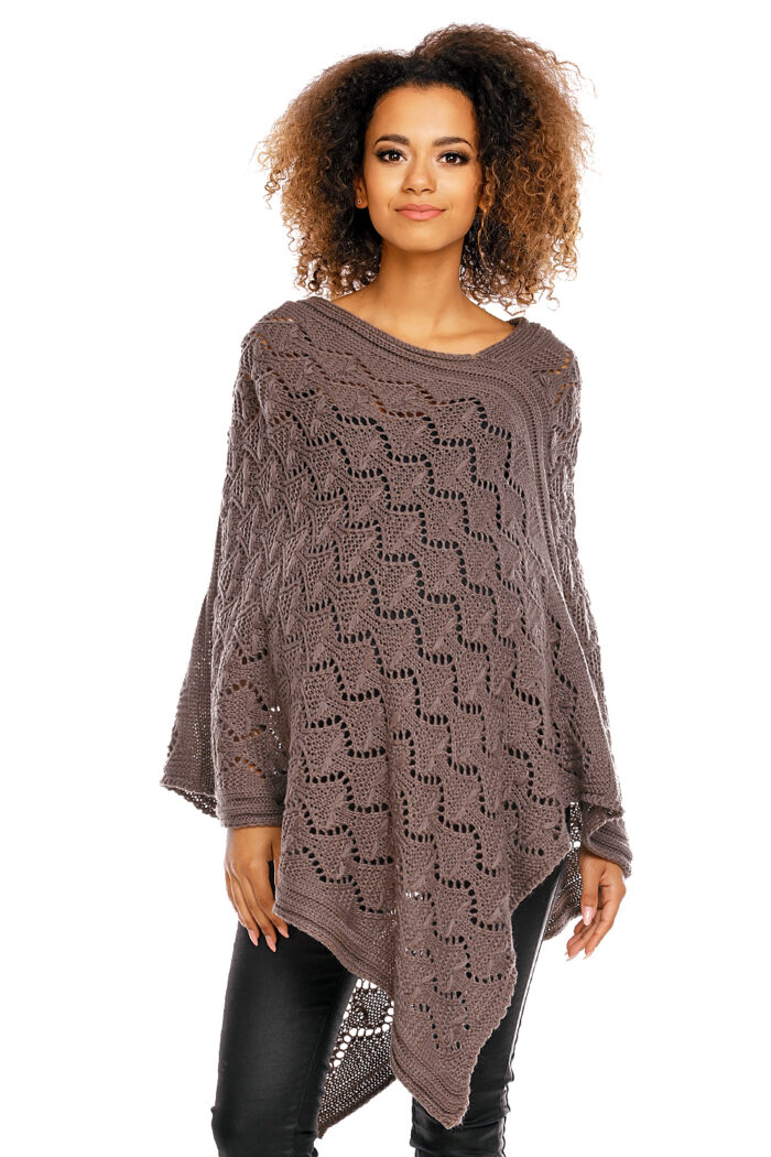 Sweter Poncho model 30012C Mocca - PeeKaBoo -2