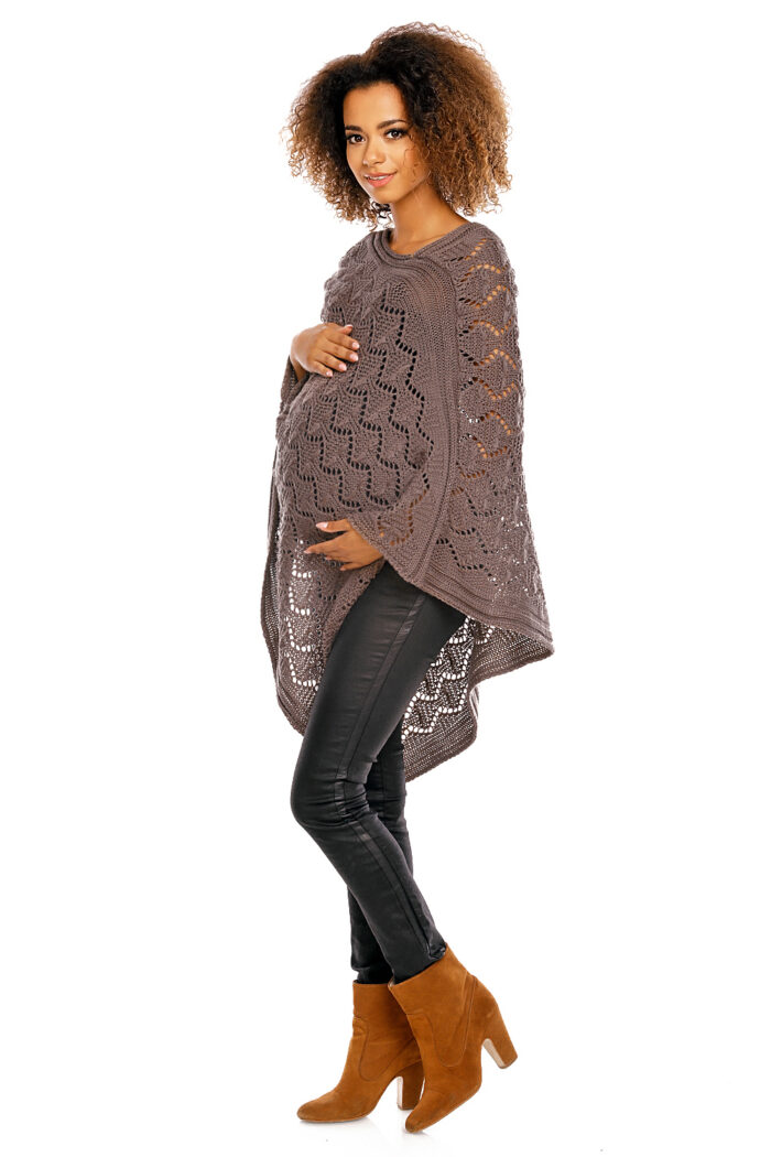 Sweter Poncho model 30012C Mocca - PeeKaBoo -3