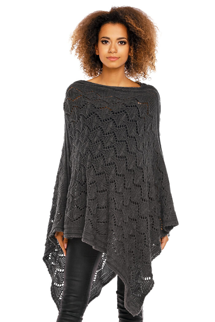 Sweter Poncho model 30012C Graphit - PeeKaBoo -1