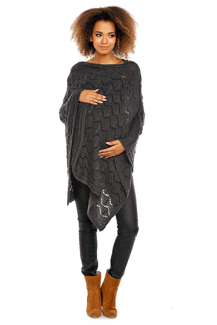 Sweter Poncho model 30012C Graphit - PeeKaBoo -2