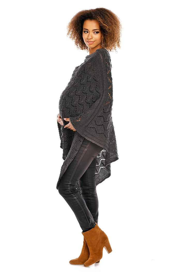 Sweter Poncho model 30012C Graphit - PeeKaBoo -3