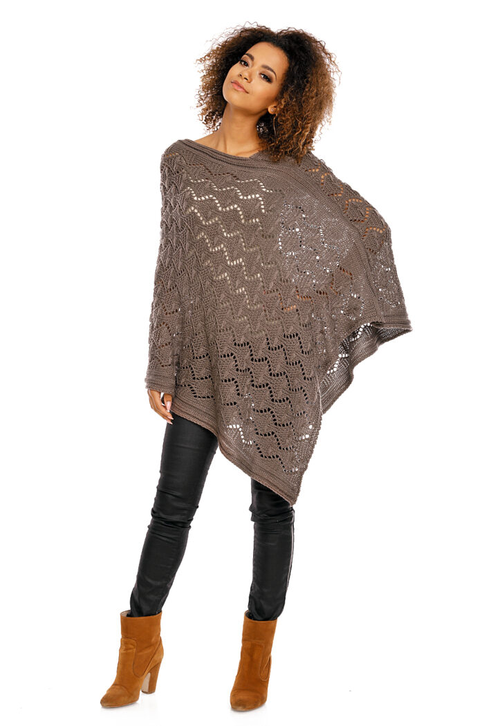 Sweter Poncho model 30012 Mocca - PeeKaBoo -2