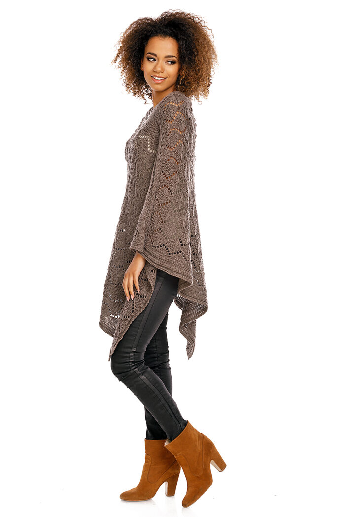 Sweter Poncho model 30012 Mocca - PeeKaBoo -3