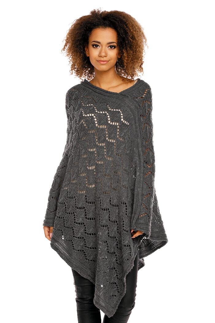 Sweter Poncho model 30012 Graphit - PeeKaBoo -1