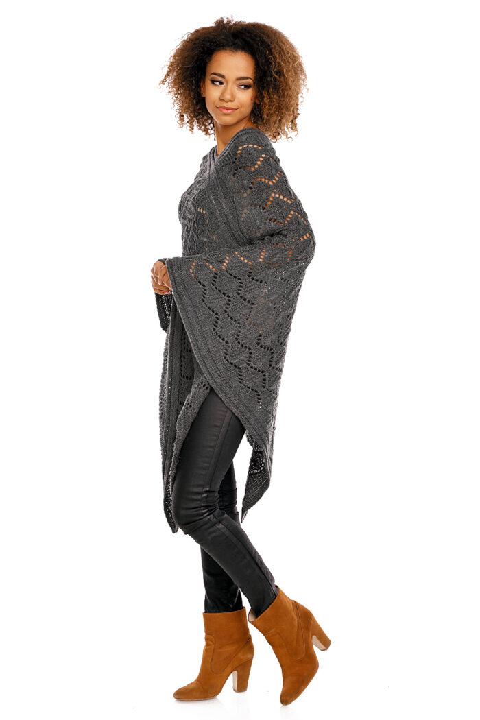 Sweter Poncho model 30012 Graphit - PeeKaBoo -3