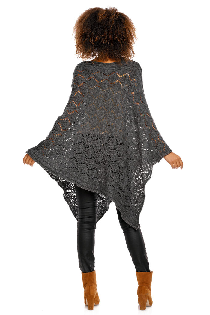 Sweter Poncho model 30012 Graphit - PeeKaBoo -4