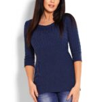 Sweter Damski Model 70008 Petrol Navy - PeeKaBoo -1