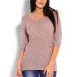 Sweter Damski Model 70008 Cappuccino - PeeKaBoo -1