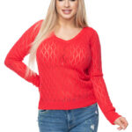 Sweter Damski Model 70018 Coral - PeeKaBoo -1