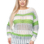 Sweter Damski Model 30060 Cream/Green - PeeKaBoo -1