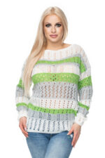 Sweter Damski Model 30060 Cream/Green - PeeKaBoo -1