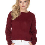 Sweter Damski Model 70022 Bordo - PeeKaBoo -1