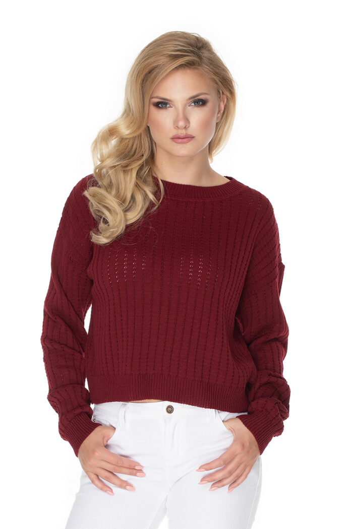 Sweter Damski Model 70022 Bordo - PeeKaBoo -1