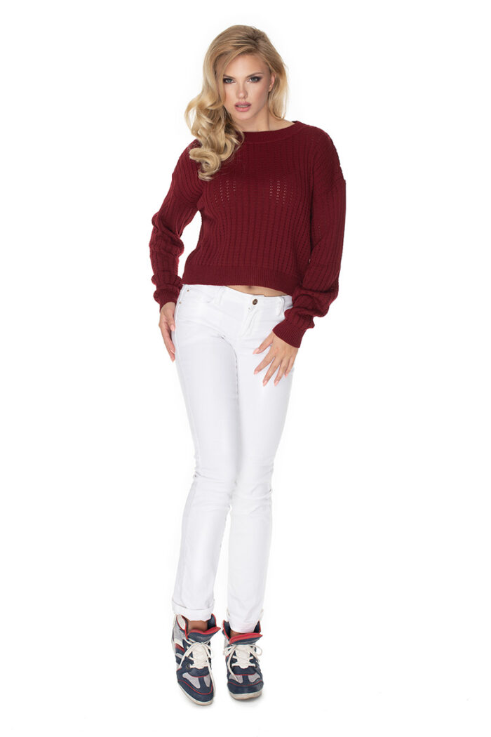 Sweter Damski Model 70022 Bordo - PeeKaBoo -2