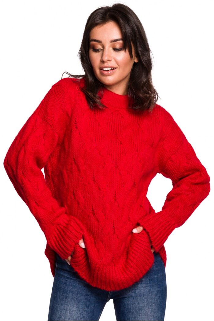 Sweter Damski Model BK038 Red - BE Knit -1