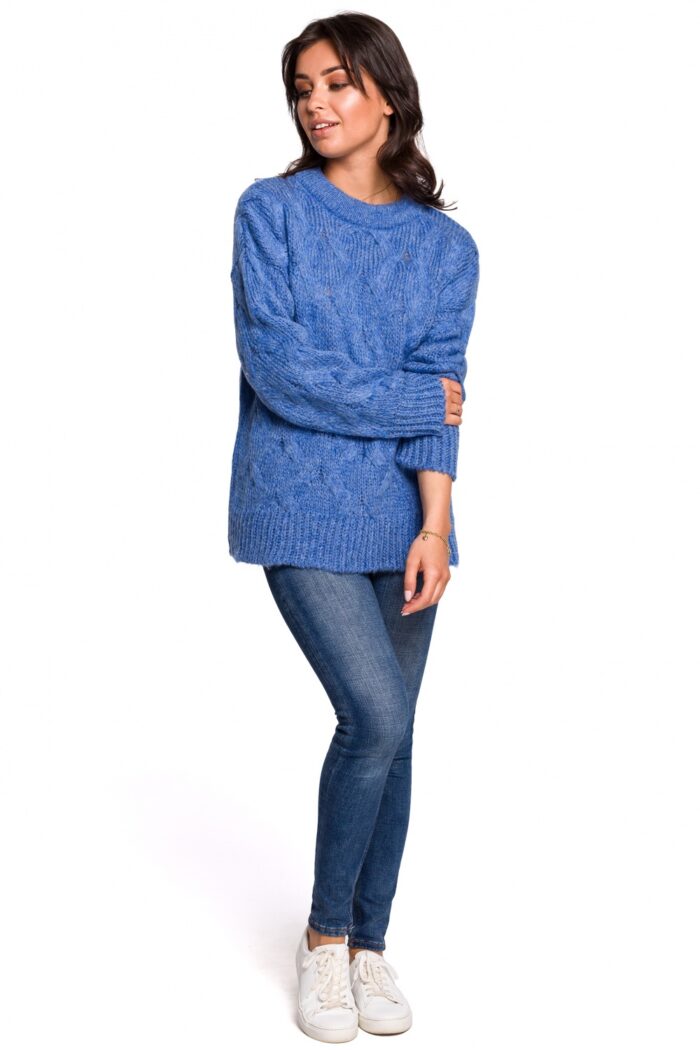 Sweter Damski Model BK038 Blue - BE Knit -2