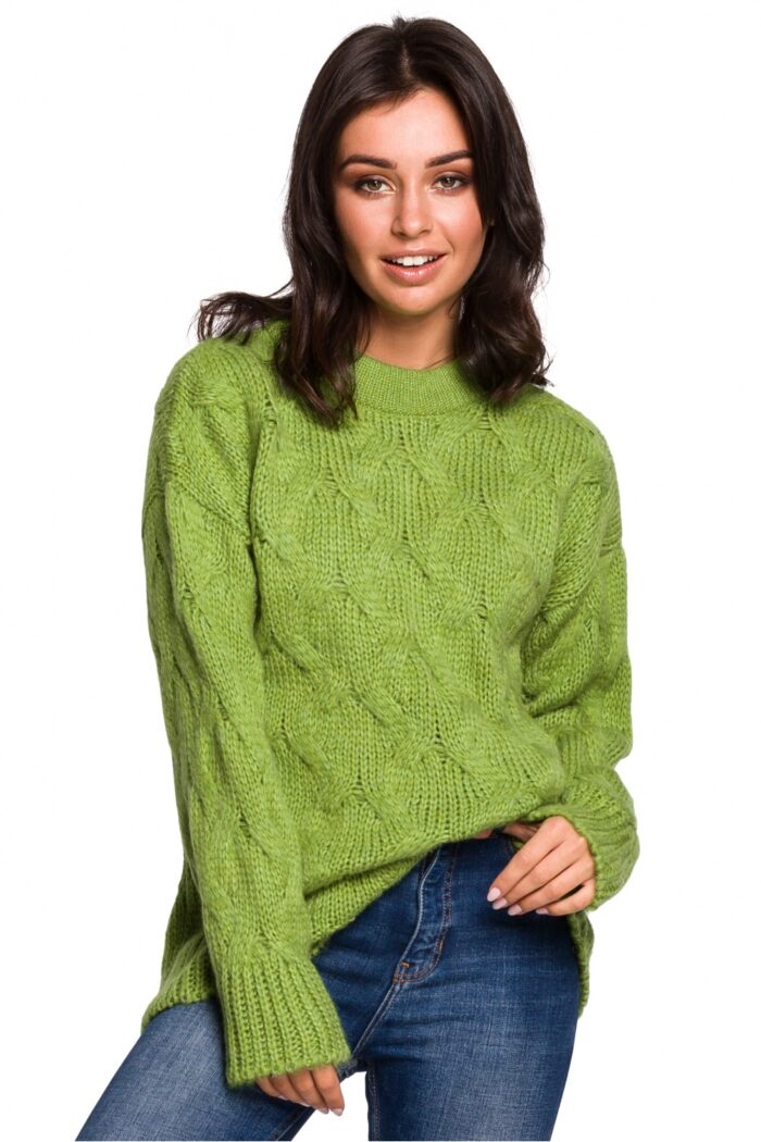 Sweter Damski Model BK038 Green - BE Knit -1