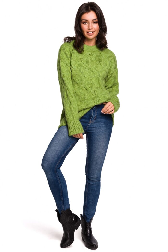 Sweter Damski Model BK038 Green - BE Knit -2