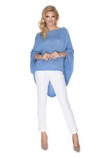 Sweter Ponczo Model 30068 Jeans - PeeKaBoo -2