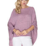 Sweter Ponczo Model 30068 Lila - PeeKaBoo -1