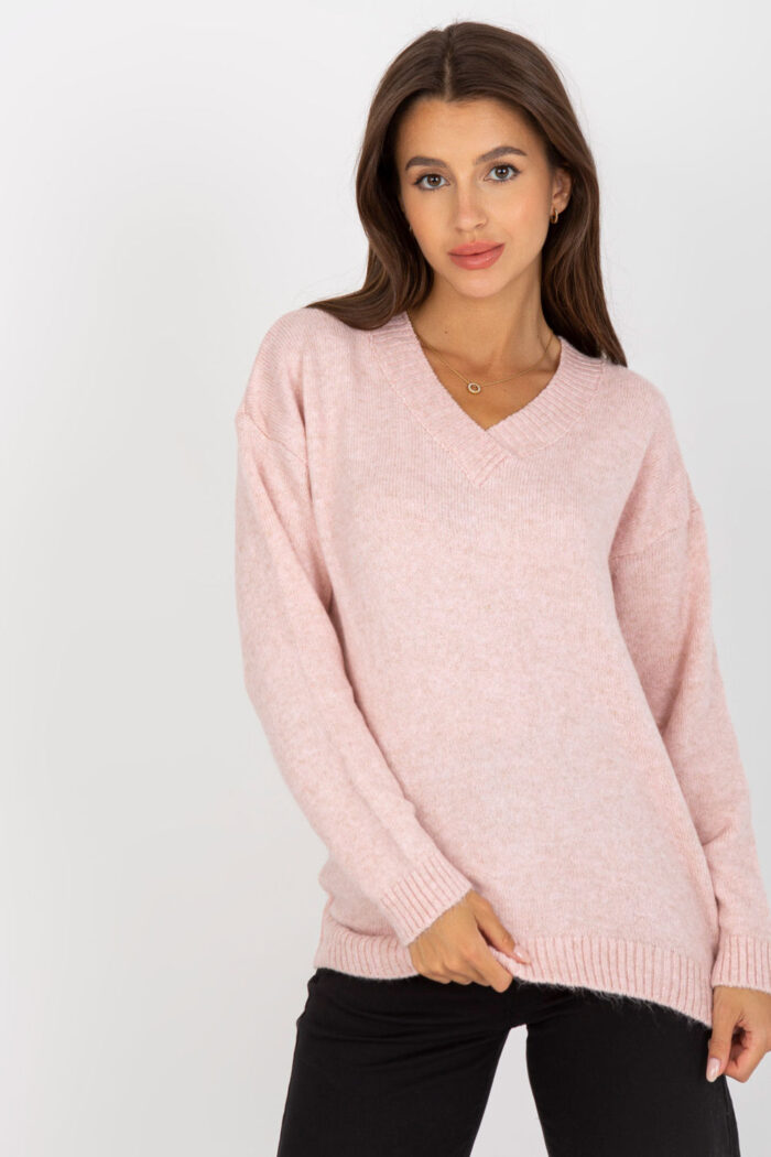 Sweter Damski Model LC-SW-0332.17 Light Pink - Rue Paris -1