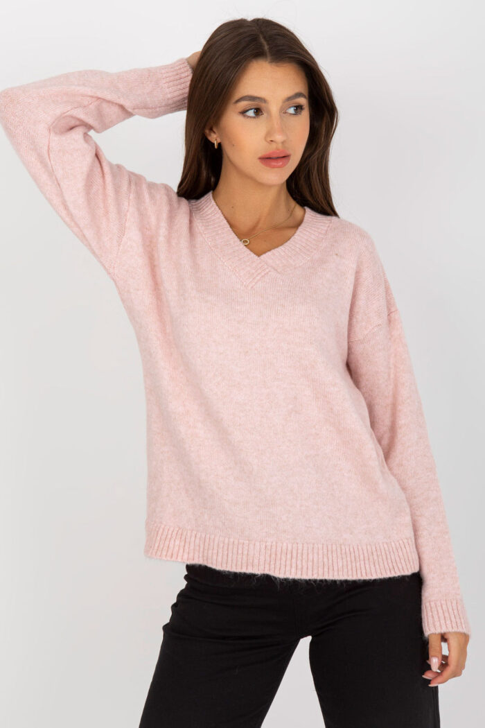 Sweter Damski Model LC-SW-0332.17 Light Pink - Rue Paris -3