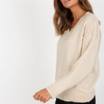 Sweter Damski Model LC-SW-0332.17 Beige - Rue Paris -1