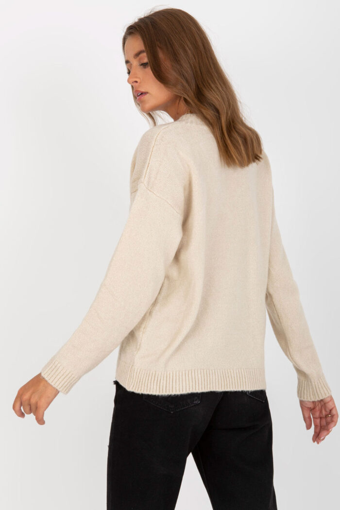 Sweter Damski Model LC-SW-0332.17 Beige - Rue Paris -3