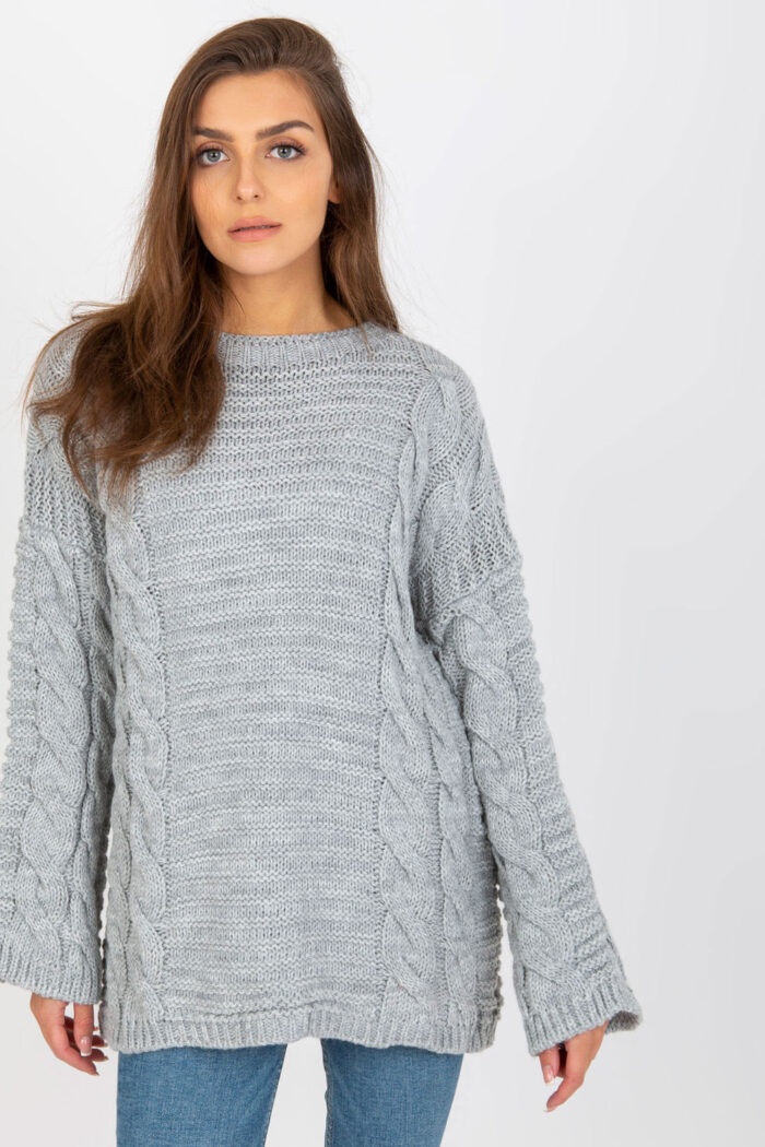 Sweter Damski Model LC-SW-8044.06X Grey - Rue Paris -1