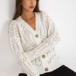 Sweter Damski Model LC-SW-8022.04P Ecru - Rue Paris -1