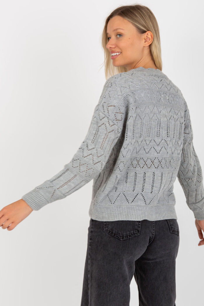 Sweter Damski Model LC-SW-8022.04P Grey - Rue Paris -3