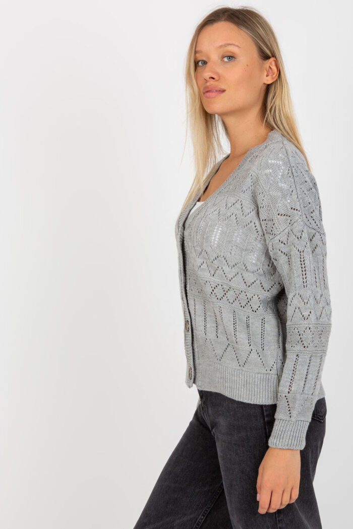 Sweter Damski Model LC-SW-8022.04P Grey - Rue Paris -4