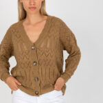 Sweter Damski Model LC-SW-8022.04P Dark Beige - Rue Paris -1