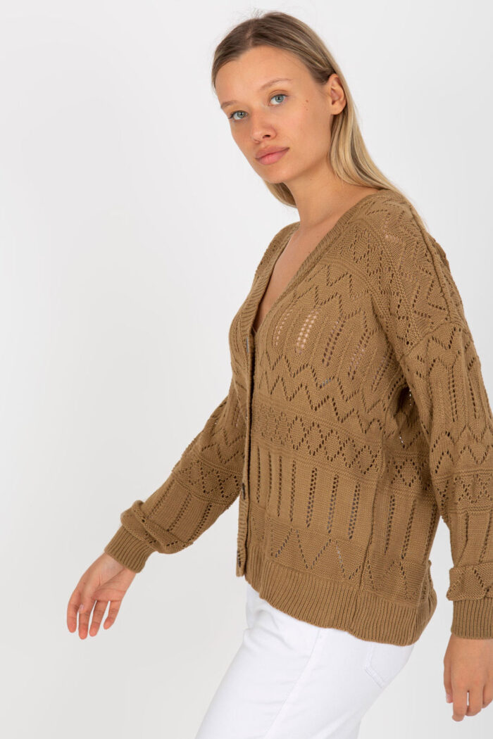 Sweter Damski Model LC-SW-8022.04P Dark Beige - Rue Paris -3